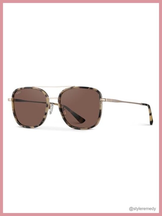 Polarized Square Sunglasses - Acetate & Stainless Steel Double Bridge Aviator main image 4